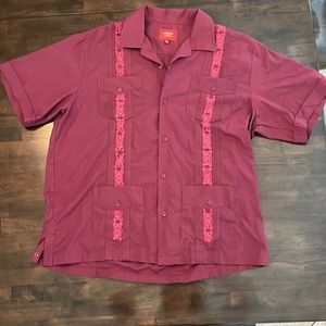 Magenta Maximos Vintage Short Sleeve Button Down